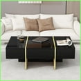 thumbnail image 4 of Modern High-Gloss Coffee Table with 2 Drawers & Golden Accents - Spacious & Stylish for Living Room, 4 of 19
