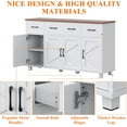 thumbnail image 6 of HAUXITIO Farmhouse Buffet Cabinet with 4 Barn Doors and 3 Drawers,Coffee Bar Sideboard for Kitchen & Dining Room,White+Brown, 6 of 8