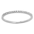 thumbnail image 2 of Dazzlingrock Collection Round White Diamond Single Row Stakable Wedding Band for Women (0.08 ctw, Color I-J, Clarity I1-I2) in 18K White Gold, Size 8, 2 of 6