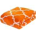 thumbnail image 2 of Velvet Touch Ultra Plush Christmas Holiday Printed Fleece Throw/Blanket-50 x 60inch, (Quatrefoil Orange), 2 of 6