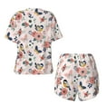 thumbnail image 5 of Naloa Rose Flowers Women's Short-Sleeved Pajama Set, Loungewear, Summer pajamas, Breathable Cozy - Medium, 5 of 9