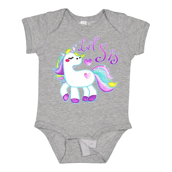 Inktastic Lil Sis Unicorn Little Sister Girls Baby Bodysuit