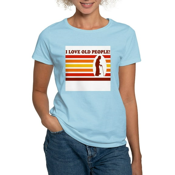 CafePress - I Love Old People! Women's Pink T Shirt - Women's Classic T-Shirt