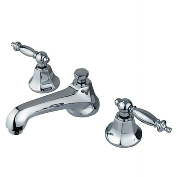 Kingston Brass Two Handle 8 in. to 16 in. Widespread Lavatory Faucet with Brass Pop-up - Polished Chrome
