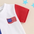 thumbnail image 3 of GYRATEDREAM Toddler Baby Boy Summer Clothes Outfits Independence Day Patchwork Short Sleeve T-Shirt Top and Casual Shorts Set for Red 18-24M, 3 of 7