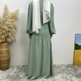 thumbnail image 6 of Elegant Dubai Swing Dress for Women Loose Fit Long Sleeve Round Neck Zipper Front Solid Color Abaya, 6 of 7