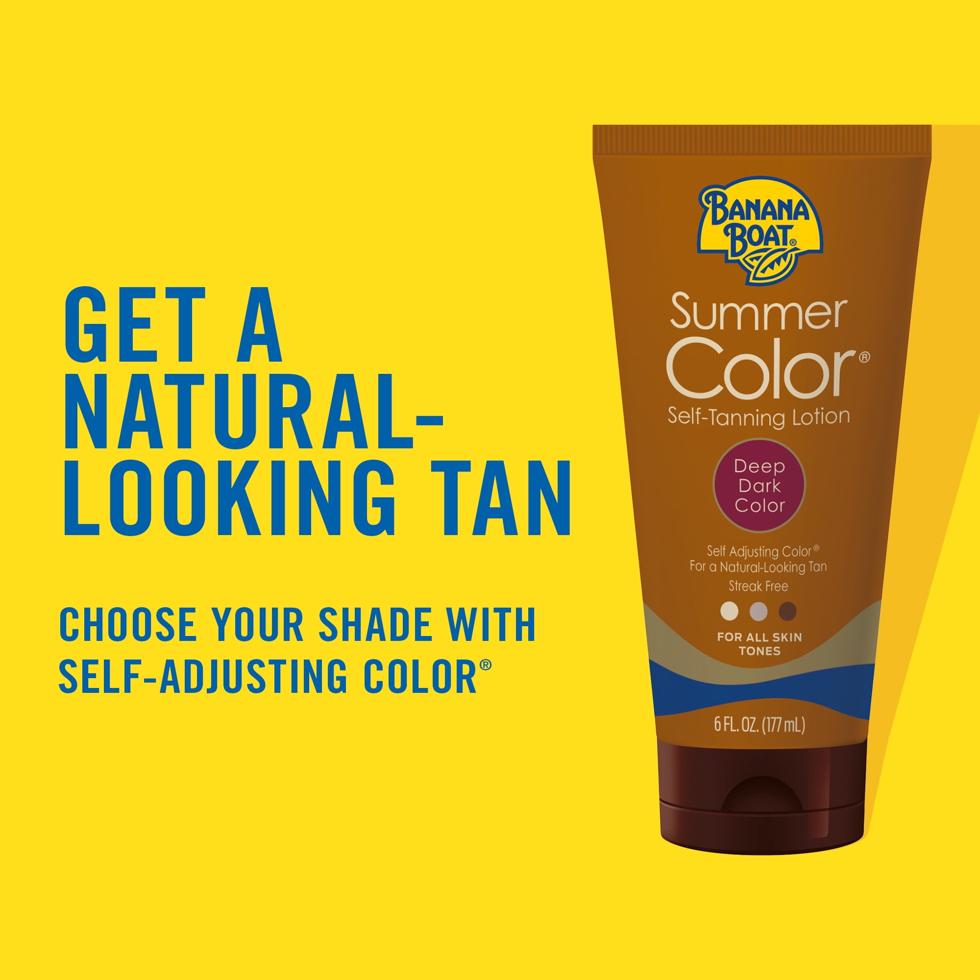 Banana Boat Summer Color Self Tanning Lotion, Dark Self Tanner Lotion, 6 fl oz
