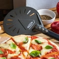 thumbnail image 6 of TKC 12", 8" Perforated Pizza Peels - Professional Aluminum Pizza Turning peel - Long Handle Metal Pizza Spatula for Indoor and Outdoor - Lightweight Non-Stick Pizza Turner - Pizza Oven Accessories, 6 of 7
