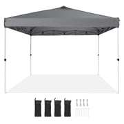 VEVOR Pop Up Canopy Tent, 10 x 10 ft, 250 D PU Silver Coated Tarp, with Portable Roller Bag and 4 Sandbags, Waterproof and Sun Shelter Gazebo