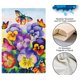 thumbnail image 4 of Bandera de jardín de bienvenida a la primavera, 71 x 101 cm, doble cara, vertical, de arpillera, diseño de mariposas, pensamientos florales, para jardín, patio, casa, exterior, decoración de, 4 of 5