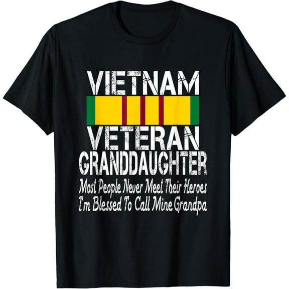 Military Grandpa Blessed Vietnam Veteran Granddaughter Gift T-Shirt