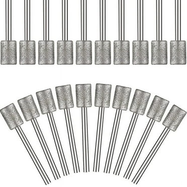 10 Pieces Diamond Bit Diamond Grinding Bits 1/8 Shank 8mm Cylinder Diamond for Most Rotary Tool Bit Grinder
