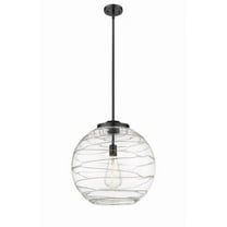 221-1S-BK-G1213-18-Innovations Lighting-Athens Deco Swirl - 1 Light Pendant In Industrial Style-19.5 Inches Tall and 17.88 Inches Wide-Matte Black