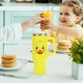 thumbnail image 5 of Yellow Duck Tumbler with Lid and Straw 40oz Cartoon Rubber Duck Tumbler with Handle Summer Stainless Steel Cup for Home Office Travel, 5 of 6