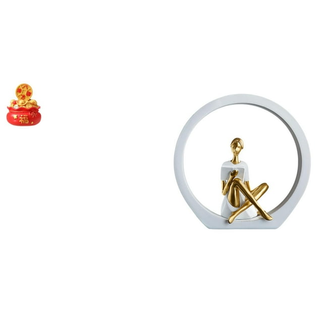 Escultura de escritorio,Estatua de la Cuenca del Tesoro,regalo de cumpleaños de Feng Shui,Estatua de niña,Estatuas de mujeres y niñas,figuritas decorativas elegantes,Escultura de arte