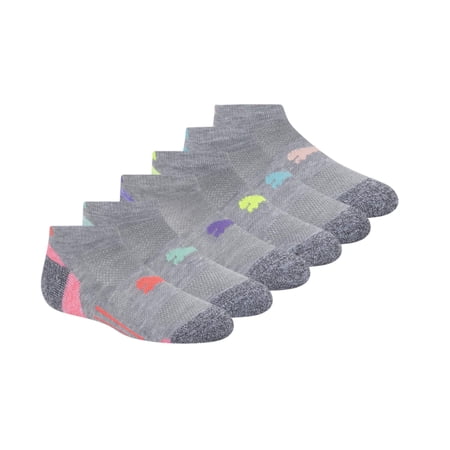 PUMA Little Girl's PUMA Girls' 6 Pack Low Cut Socks Sockshosiery, grey ...