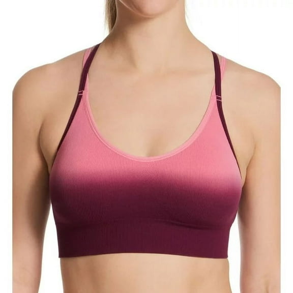 Hanes Pink/Purple Sports Bra | Women's Size XS | Racerback with Pockets | Seamless