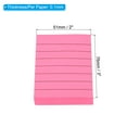 thumbnail image 2 of Notas adhesivas rayadas Uxcell de 2" x 3", blocs de notas autoadhesivos de colores fluorescentes 100 hojas/pad, rosa, paquete de 6, 2 of 5