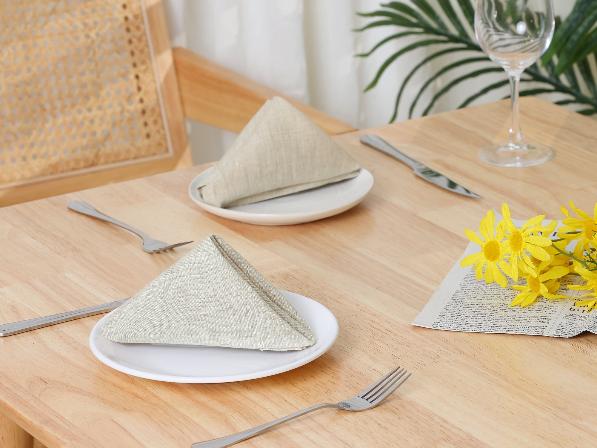 Unique Bargains 6 Pack Linen Napkins Great Napkins for Party Wedding Dinner Banquet Grey