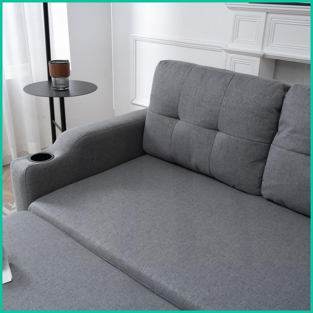 Modern Fabric Loveseat Sofa for Living Room with Built-in Storage