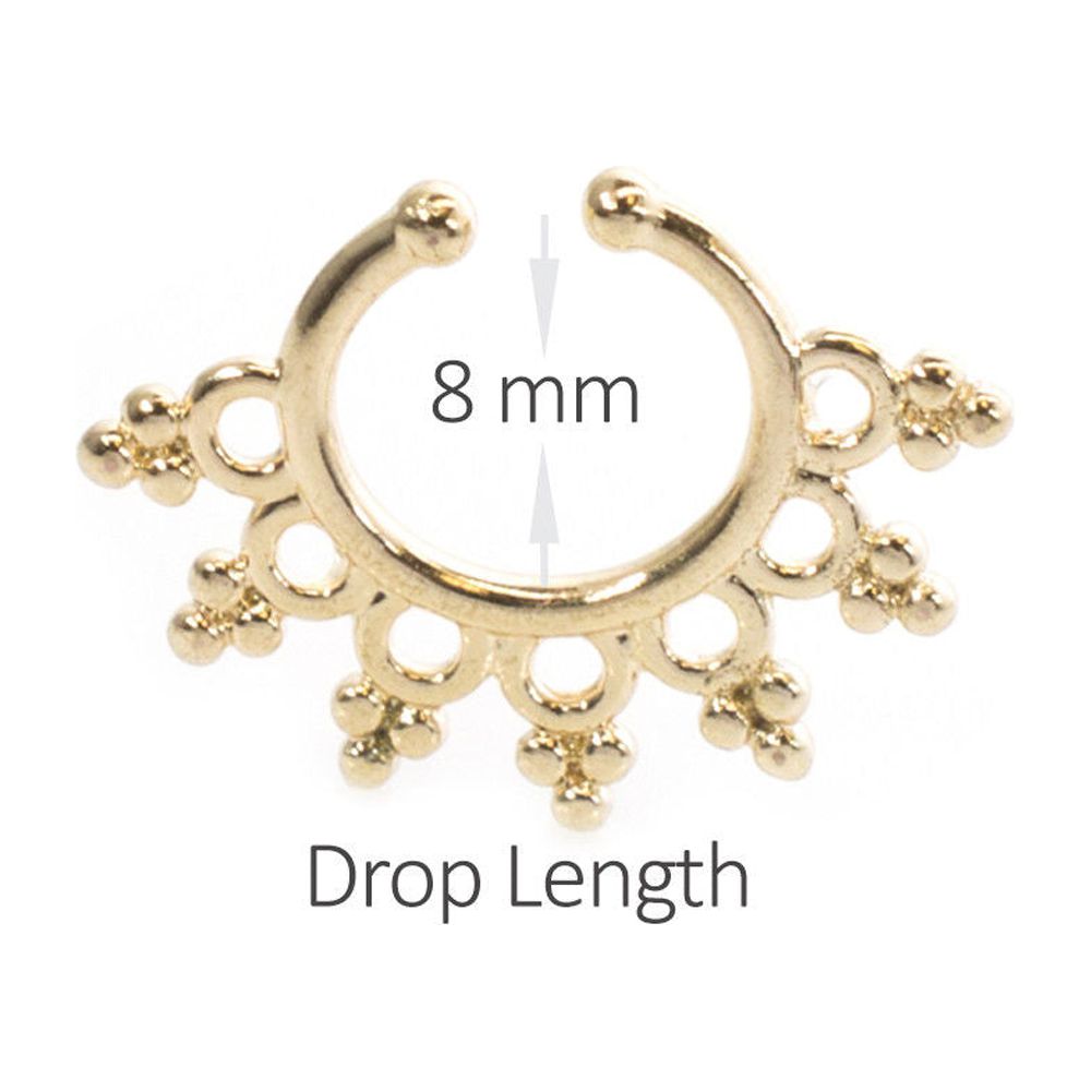 Septum Hanger Jewelry with Filigree Design Made of Surgical Steel