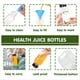 thumbnail image 4 of 12 de Jugo de Plástico de 8 Oz con Tapas una Prueba de Manipulación, Recipientes de Jugo Transparentes Reutilizables con Etiquetas, Embudo y Cepillo, 4 of 5
