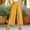 Yellow, variant on Dolkfu Black Women'S Pants Cropped Wide-Leg Ruffle Mid-Waist Joggers Pants Solid Modern Loungewear Elastic Waist Pants Black,L