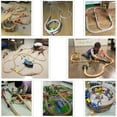 thumbnail image 5 of DIY Wooden Track Tools Bridge Train Rail Track Accessories Suitable forKids Educational Toys Yellow Bridge, 5 of 9