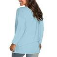 thumbnail image 4 of Blouses for women dressy casual Polyester,Spandex Soft Clothing L Blue womens blouses, 4 of 5
