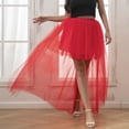 thumbnail image 3 of Jupe Asymétrique Haute-Basse pour Femmes avec Tulle, Taille Élastique, Robe de Soirée Bal Cocktail, 3 of 5