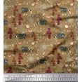 thumbnail image 1 of Soimoi Poly Georgette Fabric Bird,Floral & Racoon Cartoon Decor Fabric Printed Yard 42 Inch Wide, 1 of 1