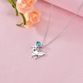 thumbnail image 3 of 925 Sterling Silver Cross Butterfly Necklace Baptism Communion Birthday Conformation Gifts for Daughter Granddaughter Niece-Blue Zircon Birthstone, 3 of 5