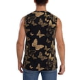 thumbnail image 4 of Haiem Men's Modern Golden Butterfly Print Tank Tops Summer Sleeveless Cut Off Workout T-Shirts Fitness Vest Athletic Undershirts-X-Large, 4 of 8