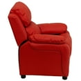 thumbnail image 3 of Deluxe Padded Contemporary Red Vinyl Kids Recliner with Storage Arms, 3 of 9
