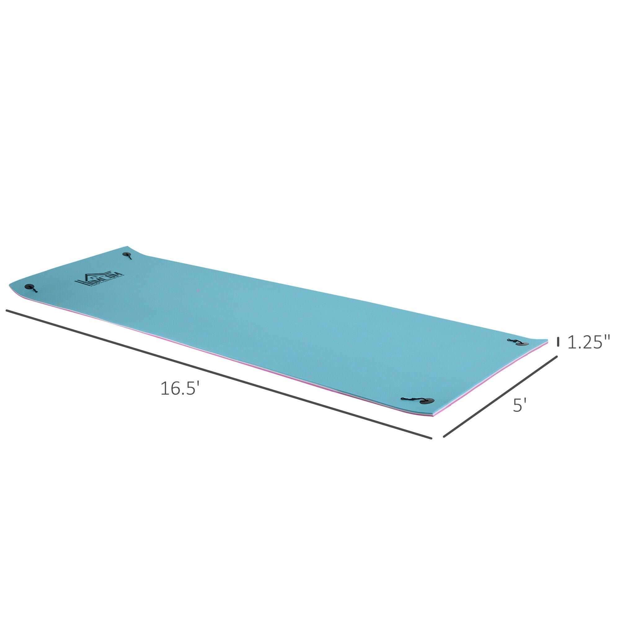 Home Gym Equipment, HOMCOM 17' x 5' Floating Mat, 3-Layer Lily Pad Swimming Pool Floating Water Mat, Thick and Durable Water Activities Mat for Lake, Oceans, Colorful Exercise Equipment