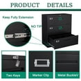 thumbnail image 6 of MIIIKO 3 Drawer Lateral File Cabinet with Lock, Black Lateral Filing Cabinet for Legal/Letter A4 Size, Locking Wide File Cabinet for Home Office, Metal, 6 of 6