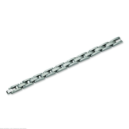 Brushed Mens Link Bracelet - Stainless Steel Brushed Mens Link Bracelet 8