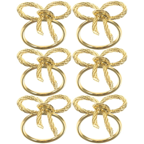 IDEANATEGRATE Napkin Rings Decor Golden 6Pcs For Parties And Family Gatherings