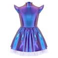 thumbnail image 4 of iiniim Girls Metallic Alien Mock Neck Flying Sleeve Ruffled Tutu Dress for Space Theme Party Cosplay Colorful 6, 4 of 7