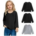 thumbnail image 7 of NAISIBABY Boys T-Shirt with Long Sleeve, Super Soft Cotton Crew Neck Loose Fit Casual Pullover Tees 3-Pack Black 6T, 7 of 7