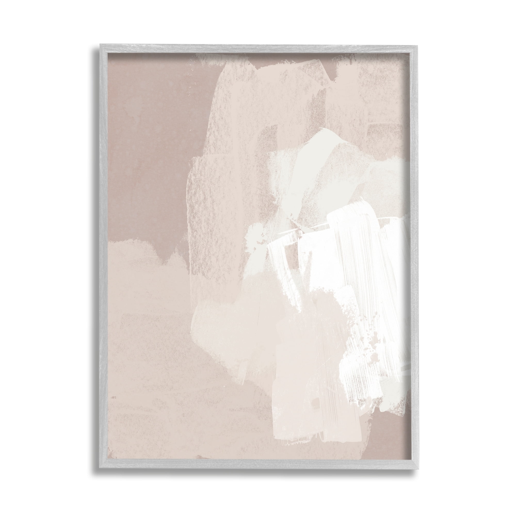 Stupell Industries Abstract Neutral Tones Beige Boho Brush Strokes Painting Gray Framed Art Print Wall Art, Design by June Erica Vess