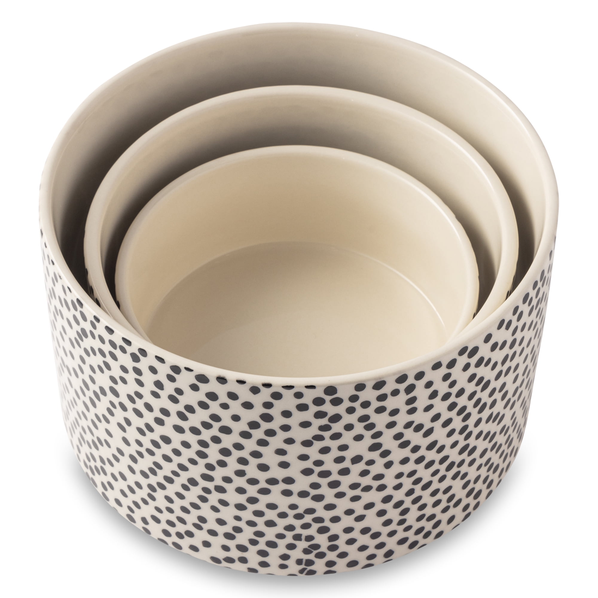 Thyme & Table 6-Piece Round Ceramic Baking Dish & Lid Set, Dot Pattern