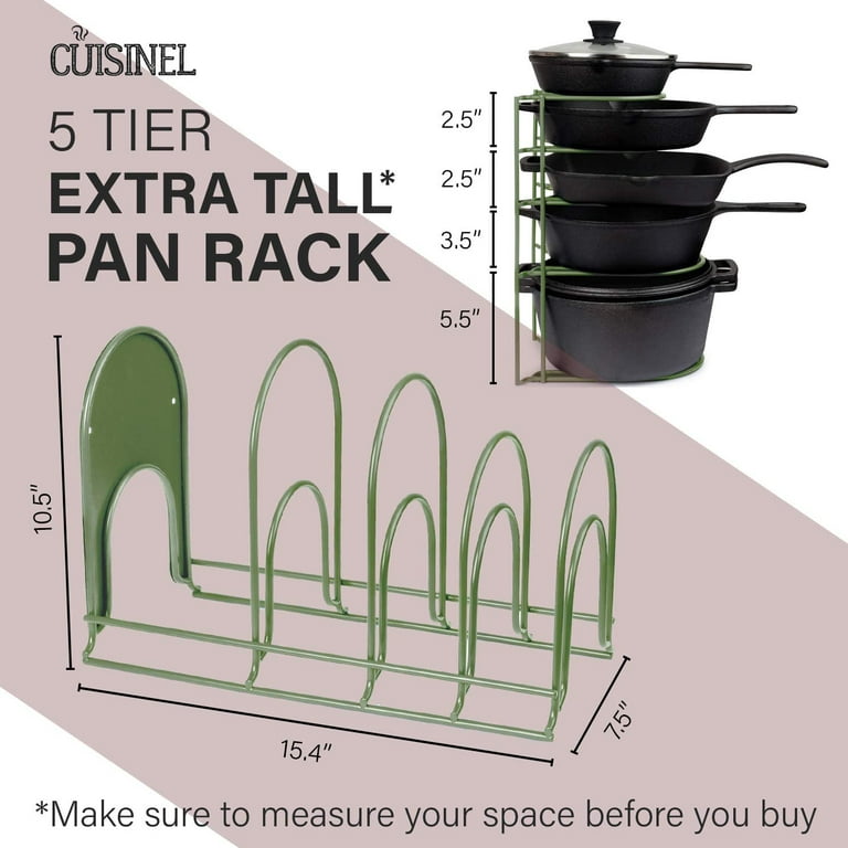 Cuisinel Heavy Duty Pan Organizer - Extra Large 5 Tier Rack