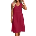 thumbnail image 7 of Admvng Women's Dress V Neck Sleeveless Casual Stretchy Summer Mid-Length Dress, 7 of 7