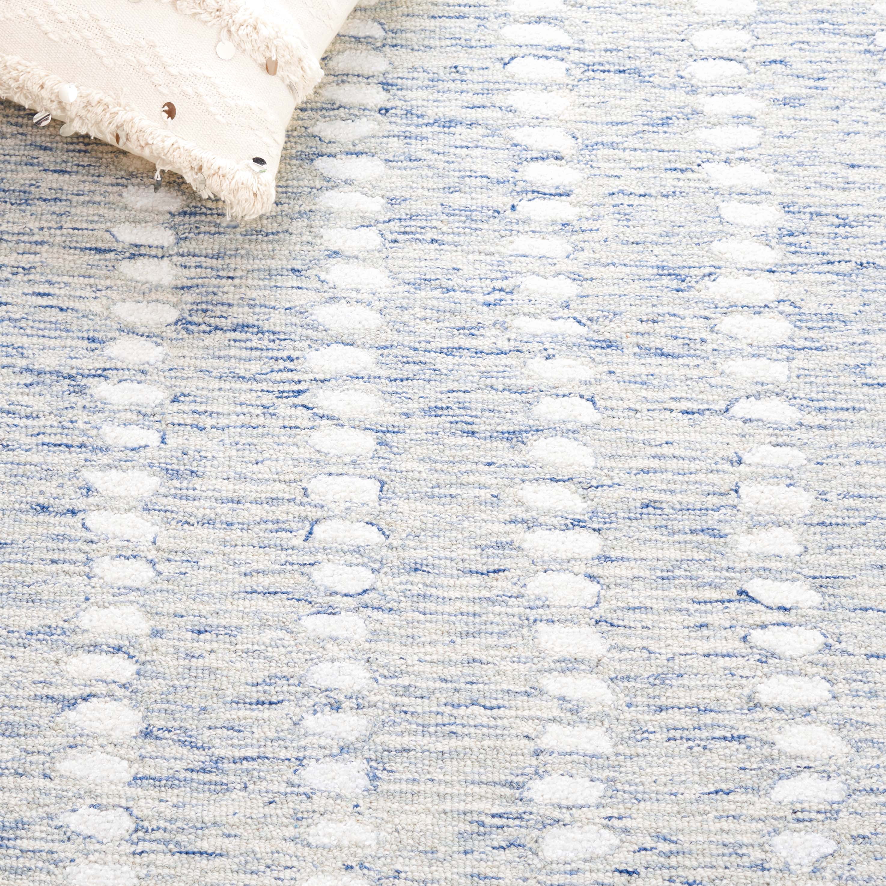 SAFAVIEH Abstract Madrid Striped Geometric Area Rug, Blue/Ivory, 8' x 10'