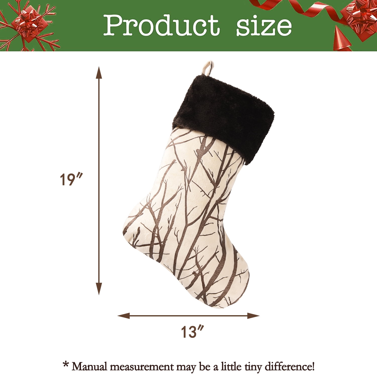 19-Inch Christmas Stockings - Soft Plush Holiday Decor | Xmas Gift Treat Bag for Family