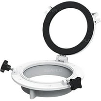 SEAFLO Round Porthole Window with ABS Plastic & Tempered Glass for Boat, Yacht, Marine Applications (White, 10.5")