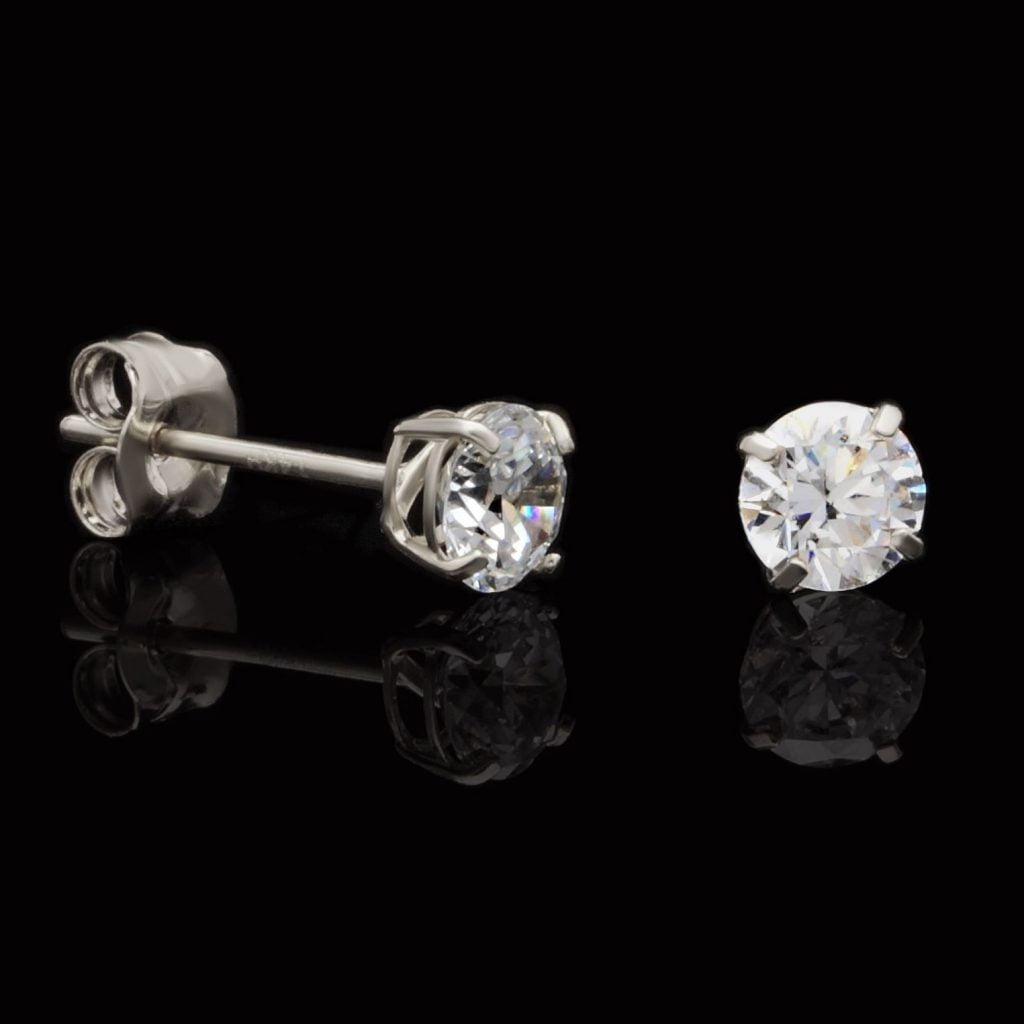 1.5Ct Created Round Diamonds 2 in 1 Flower Jacket Stud Earrings 14K White  Gold