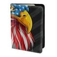 thumbnail image 2 of Pofeuu Eagle Head With American Flag Print Travel Document Organizer Passport Holder Men Women for Family (6.5 in x 4.5 in),Wallet Holder Credit Card Clutch Bag Case, 2 of 5