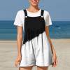 thumbnail image 1 of Pantalons Femmes Mode Été Casual Bretelles Sans Manches Combinaison Blanc M, 1 of 4
